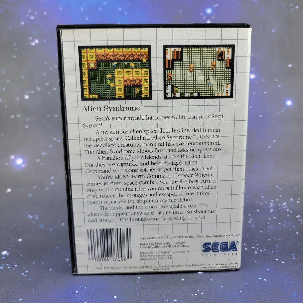 Alien Syndrome Sega Master System 1988 Arcade Hit Complete CIB Tonka 7006